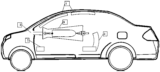 A solar rapid ventilation device for car interior in static working mode