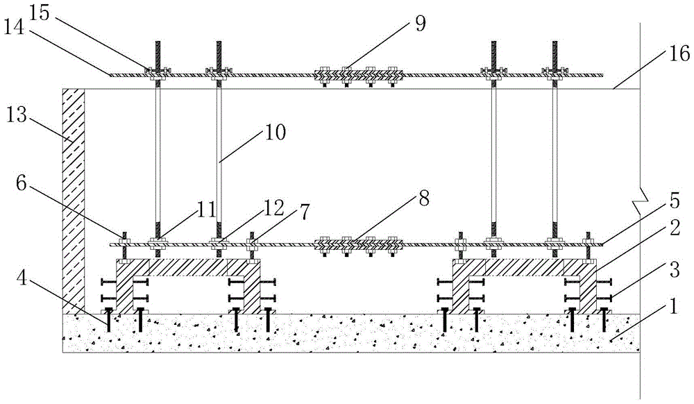 Construction method of high-precision integral pre-embedded large-diameter bolt group structure for raft foundation