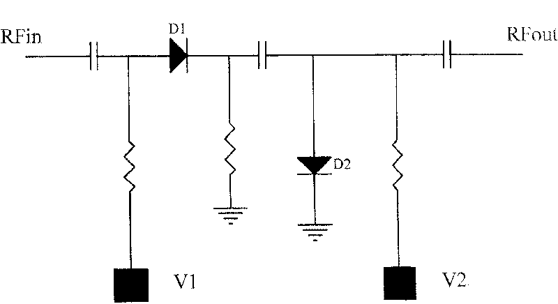 Monopole single throw microwave switch circuit based on PIN diode and its making method