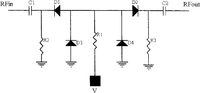 Monopole single throw microwave switch circuit based on PIN diode and its making method