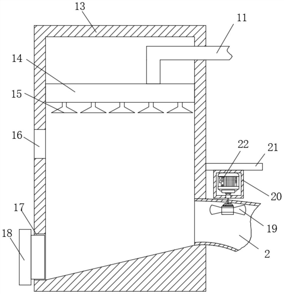 Drilling dust falling device and process for highway construction