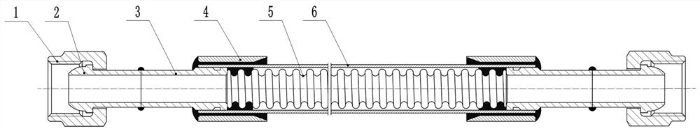 High-pressure metal hose with anti-loose connecting structure and using method thereof