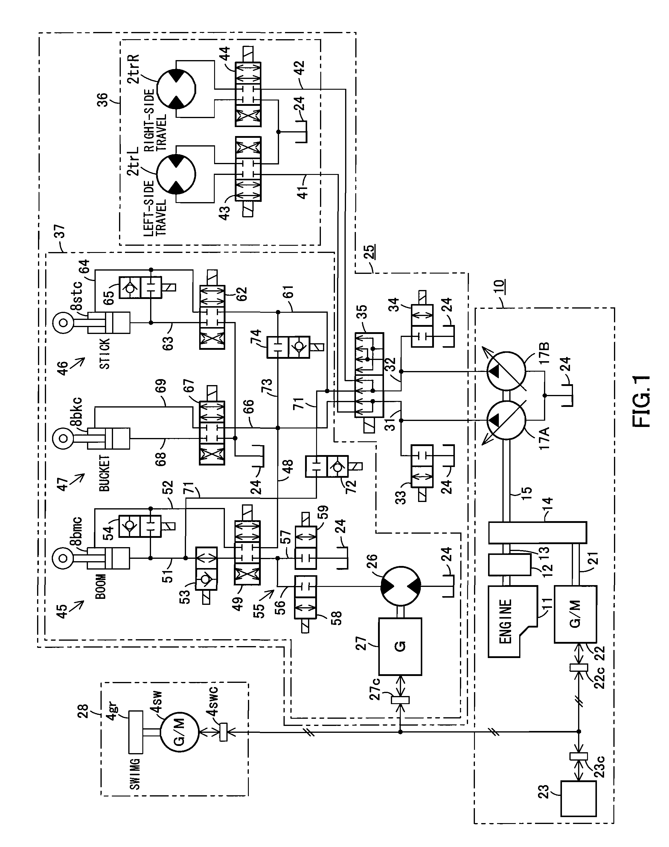 Hydraulic circuit, energy recovery device, and hydraulic circuit for work machine
