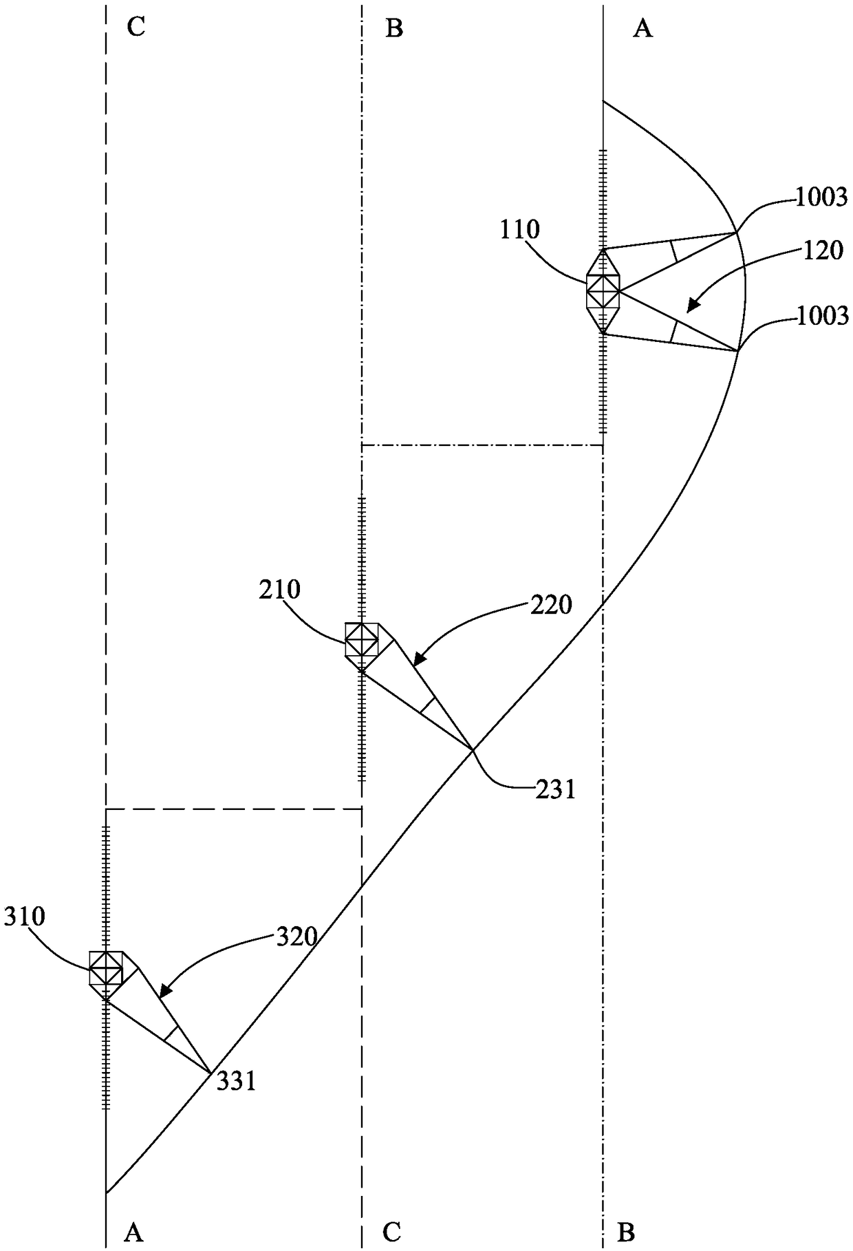 Transposition tower and transposition method