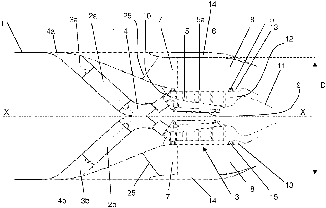 Aircraft comprising turbine engine incorporated into the rear fuselage comprising system for blocking the fans