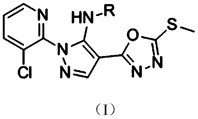 A pyrazole-linked oxadiazole sulfide compound and its preparation method and application
