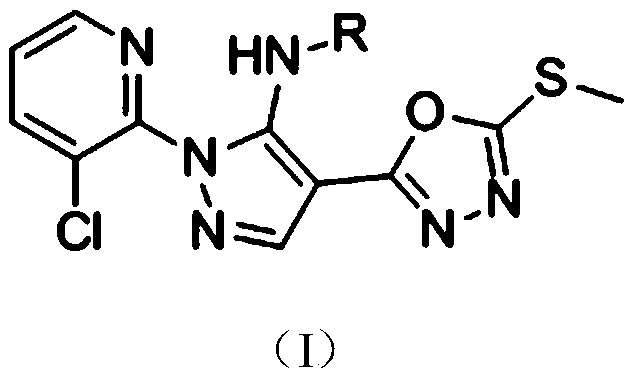 A pyrazole-linked oxadiazole sulfide compound and its preparation method and application