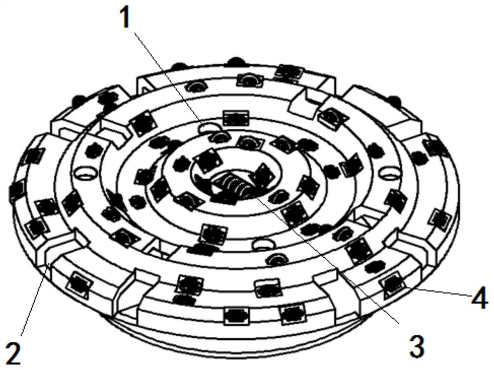 Corrugated rock tunnel boring machine cutterhead with free surface assisting in rock breaking and preparation method of cutterhead