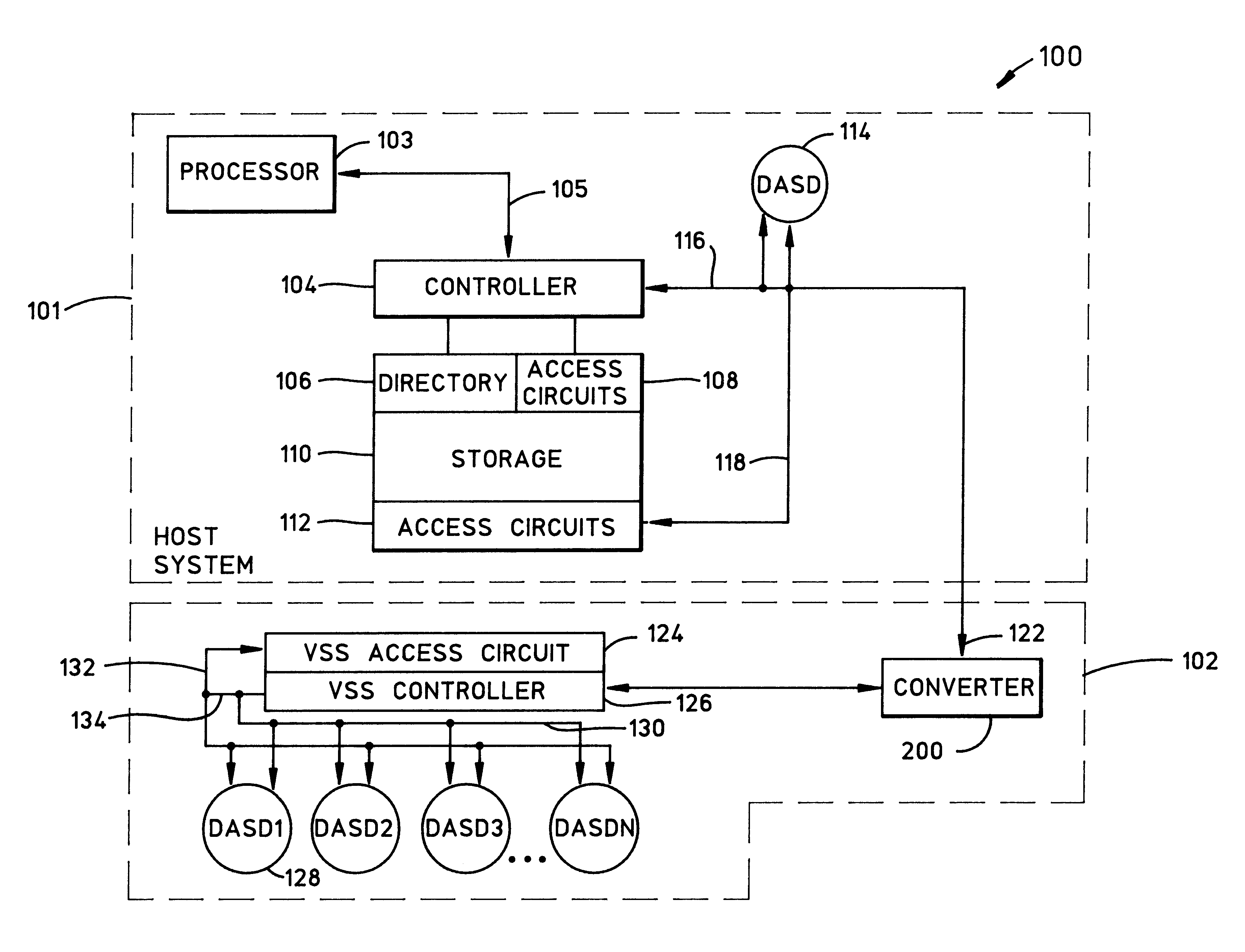 Apparatus and method for allowing existing ECKD MVS DASD using an ESCON interface to be used by an open storage using SCSI-type interface