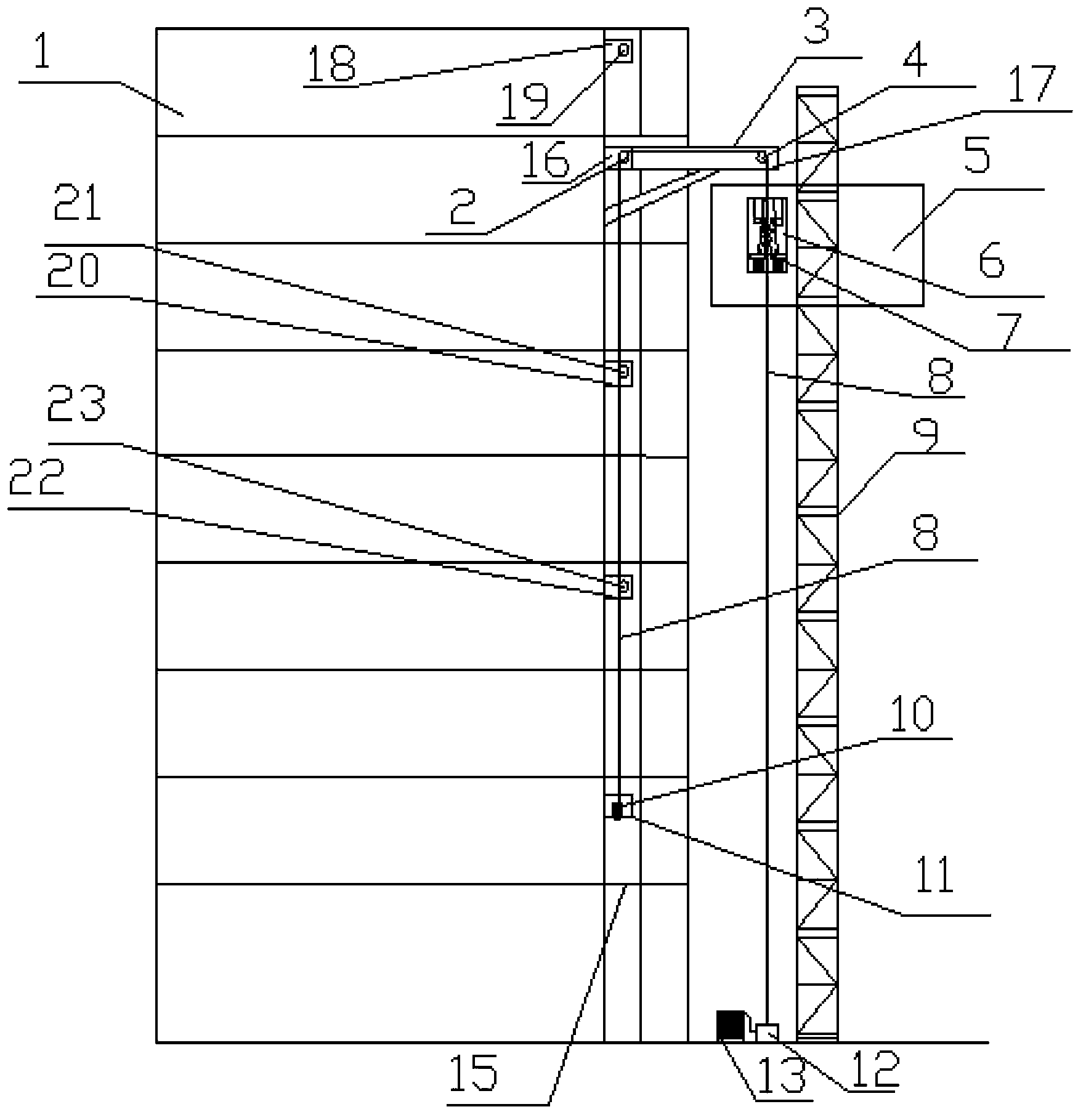 Anti-drop system of construction elevator