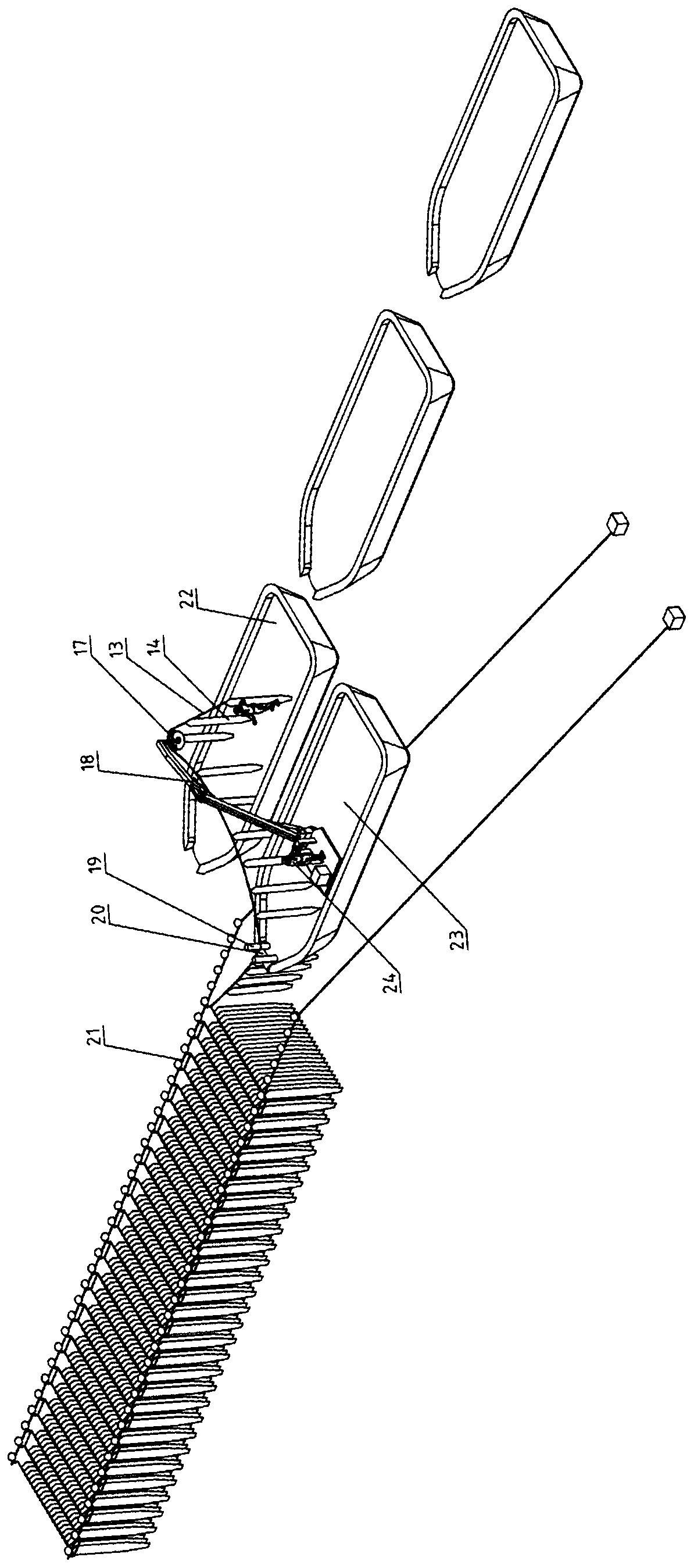 Rotary retractable claw-type raft frame seedling rope harvesting and transferring device and system