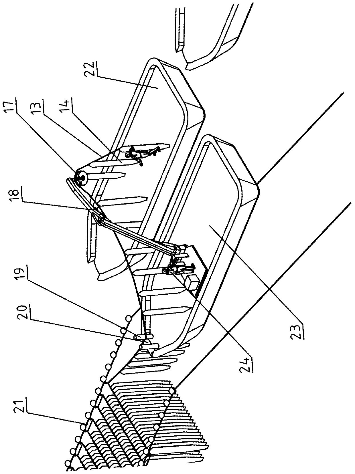 Rotary retractable claw-type raft frame seedling rope harvesting and transferring device and system