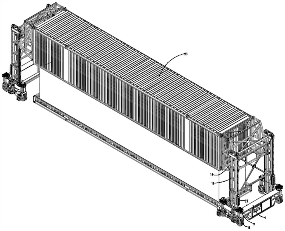 Walking control method of container cover opening machine
