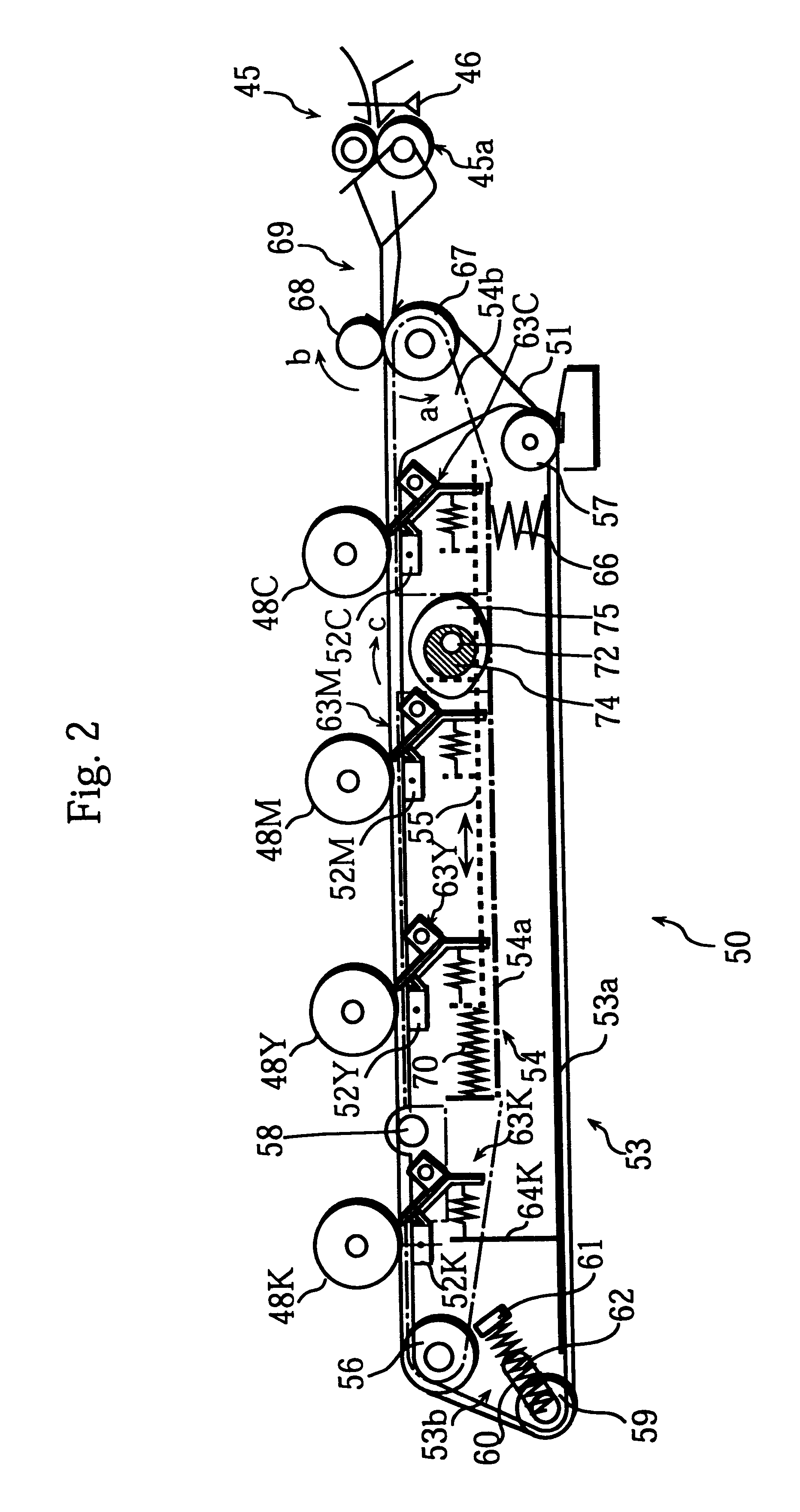 Image forming apparatus provided with a plurality of image holding components