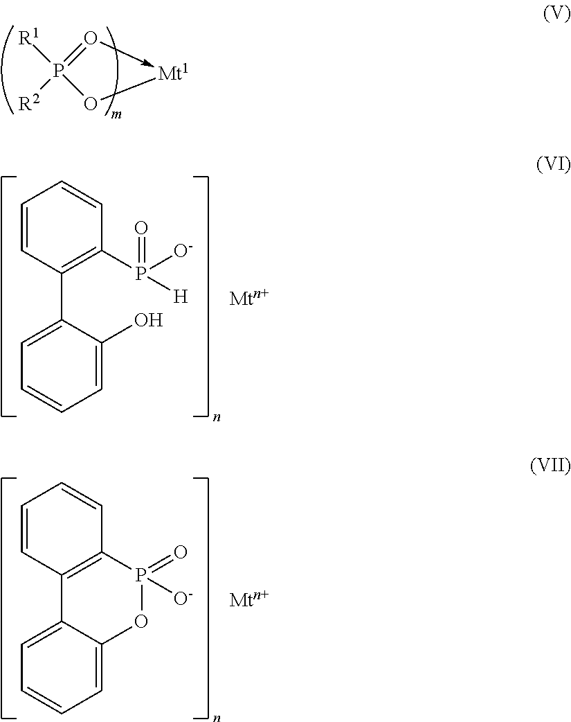 Azine metal phosphates as flame-retardant materials