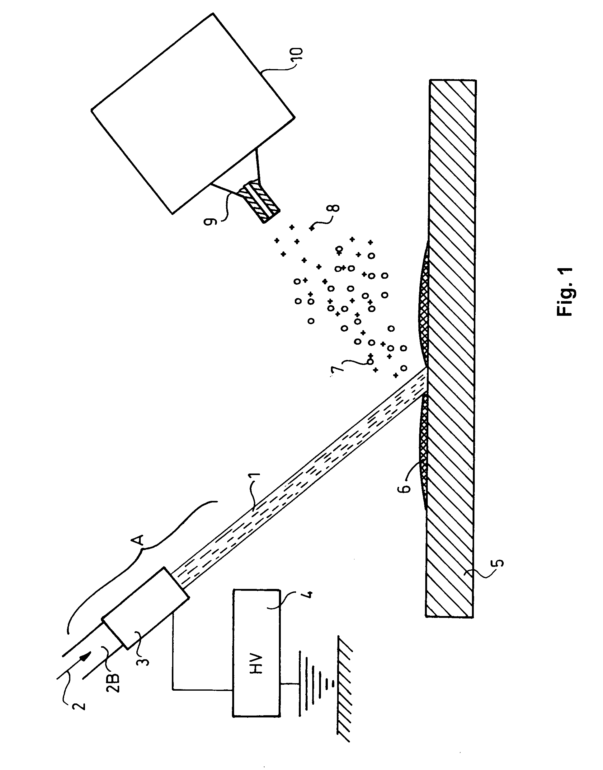 Method and device for desorption ionization by liquid jet