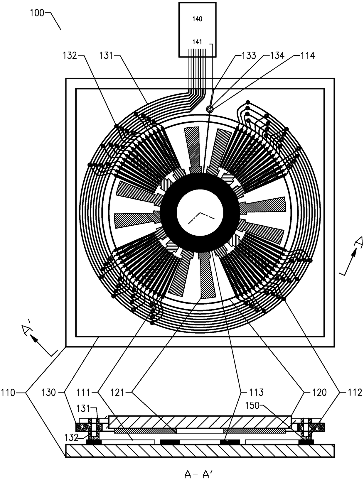 A Multilayer Electrode Displacement Sensor