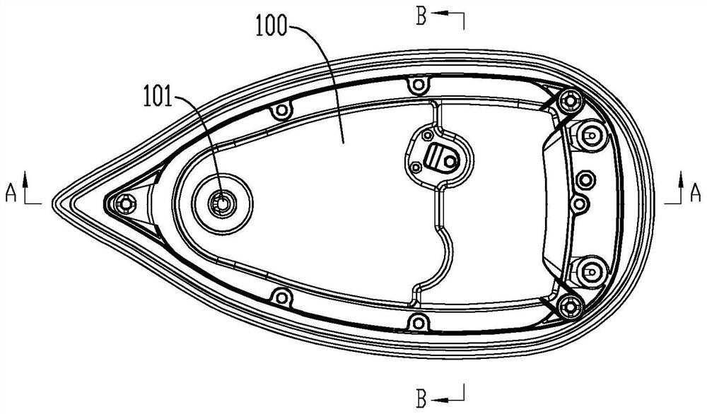 Steam ironing bottom plate assembly and steam ironing equipment