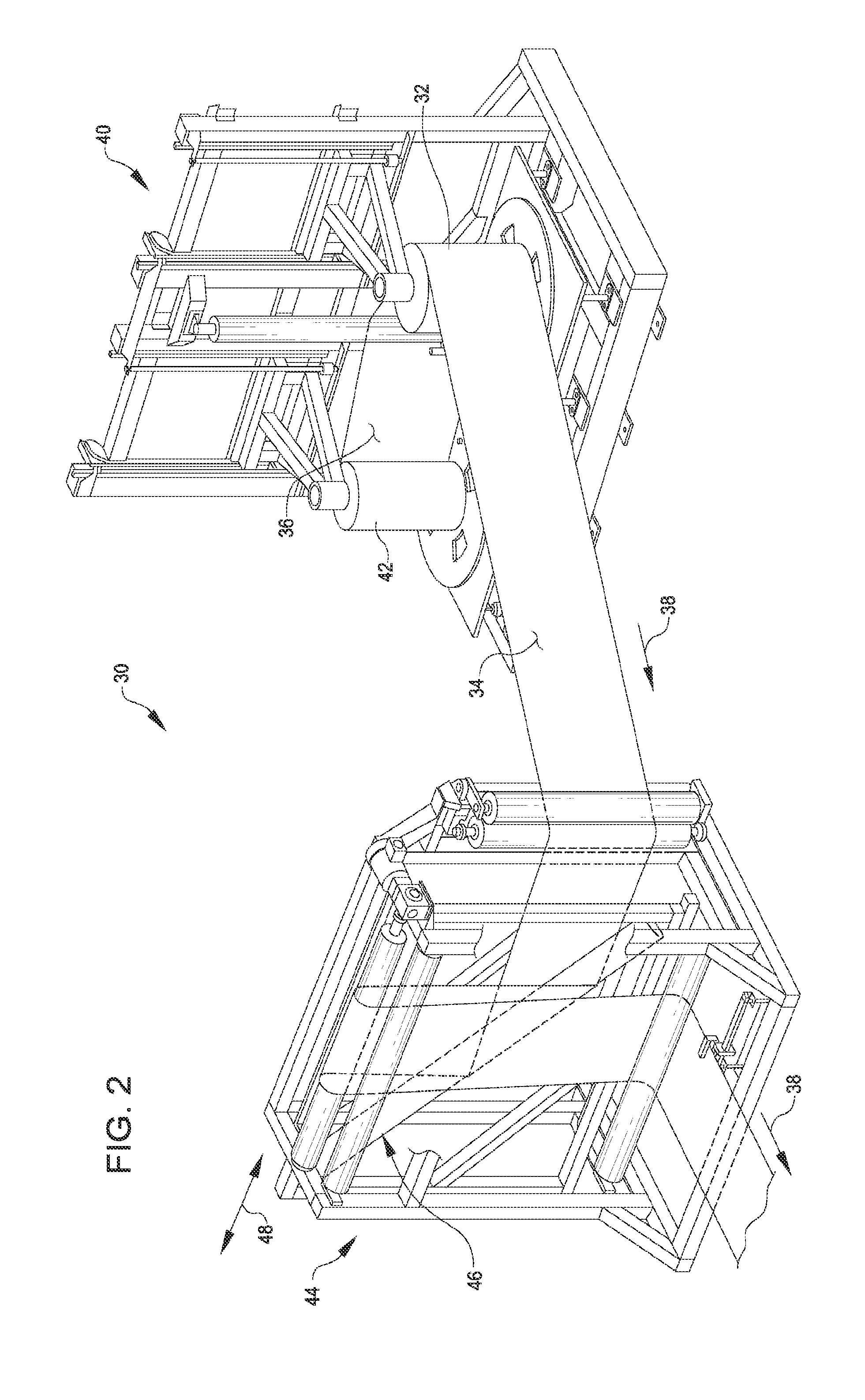 Systems for unwinding a roll of thermoplastic material interleaved with a porous material, and related methods