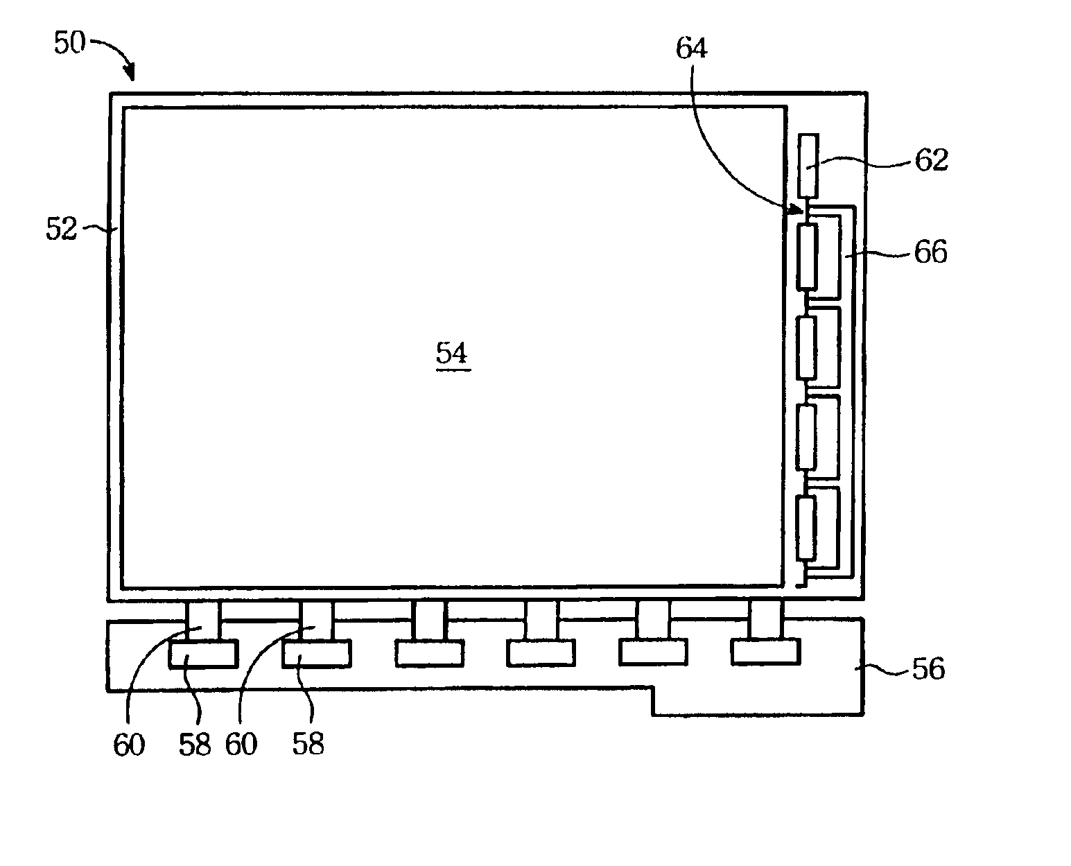 Display panel with bypassing lines