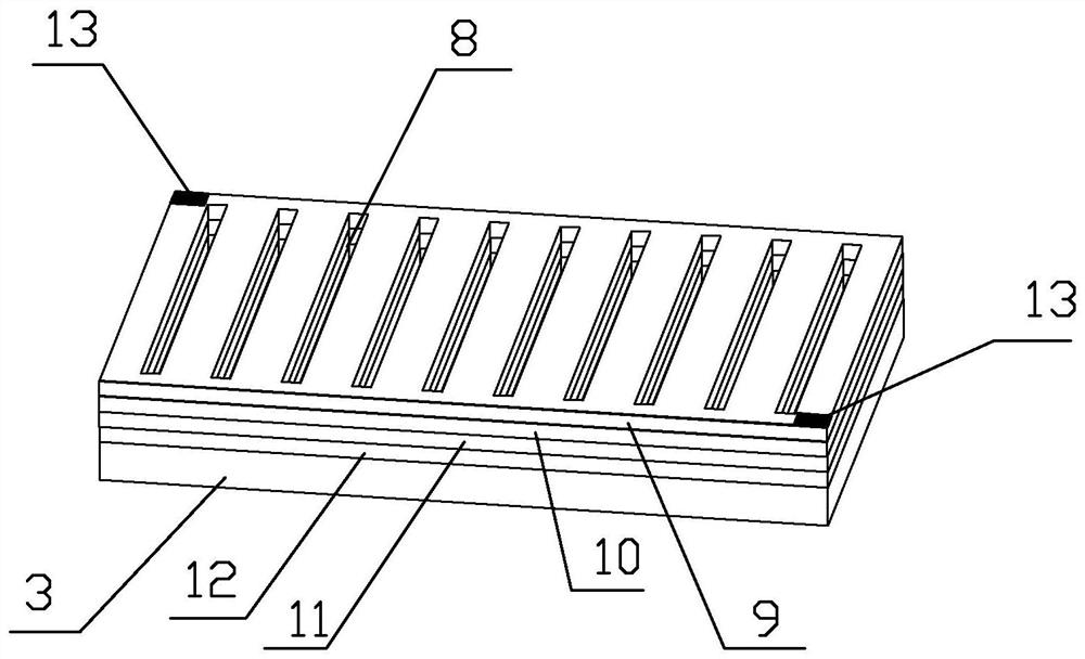 Grid type trace mercury sensor and preparation method thereof