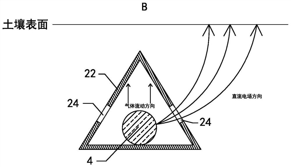 An electric soil heavy metal removal device