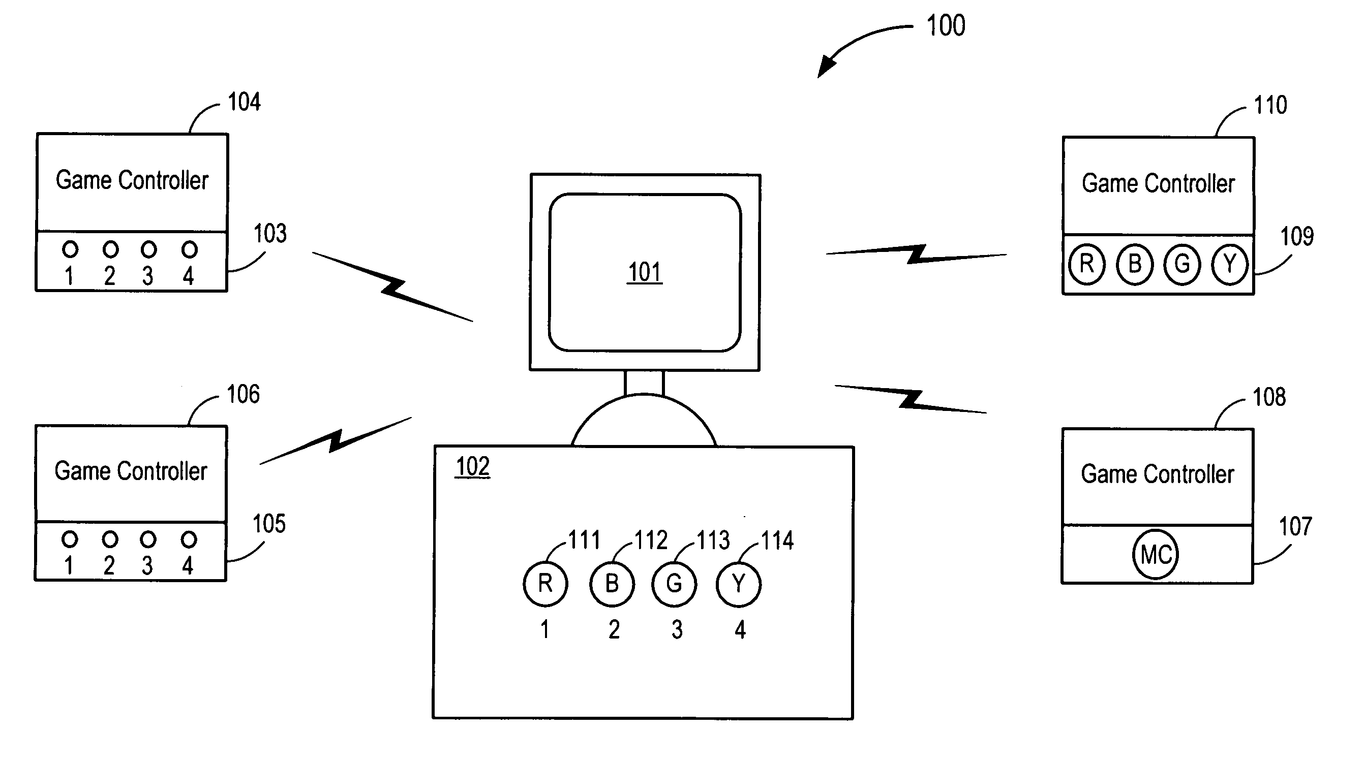 Method of indicating the ordinal number of a player in a wireless gaming system