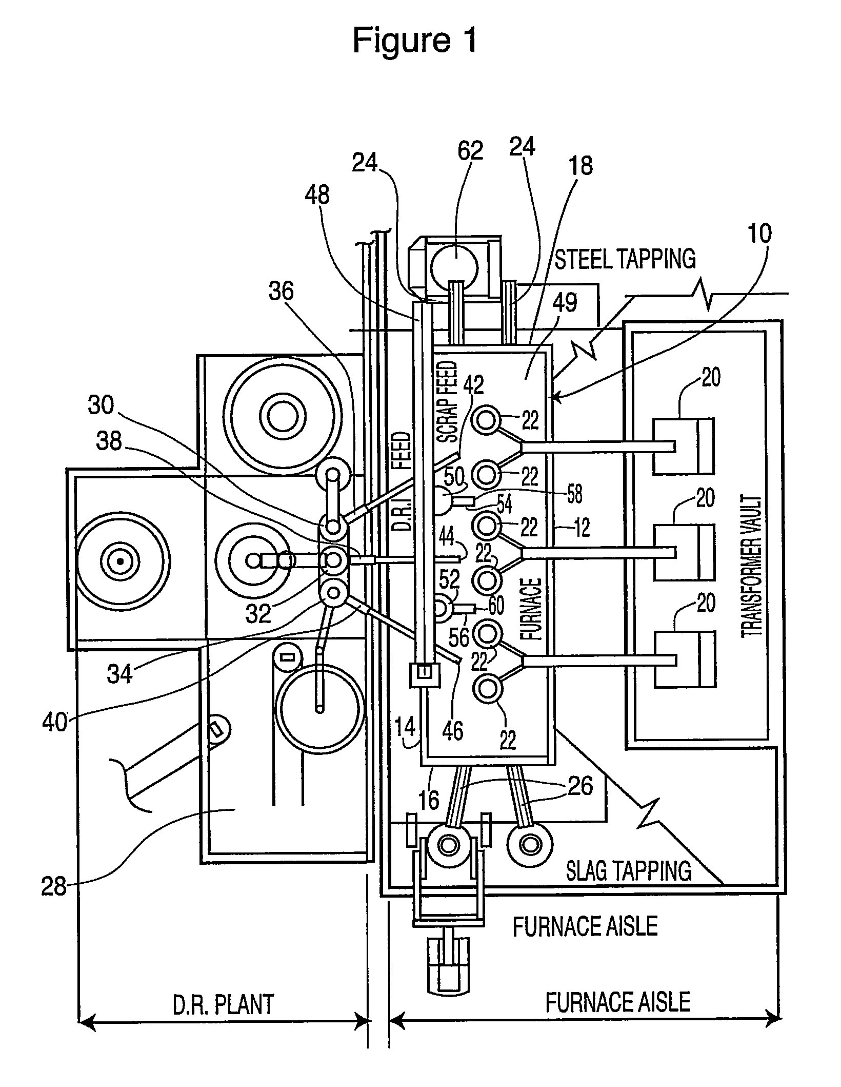 Plant for use in continuous steelmaking process