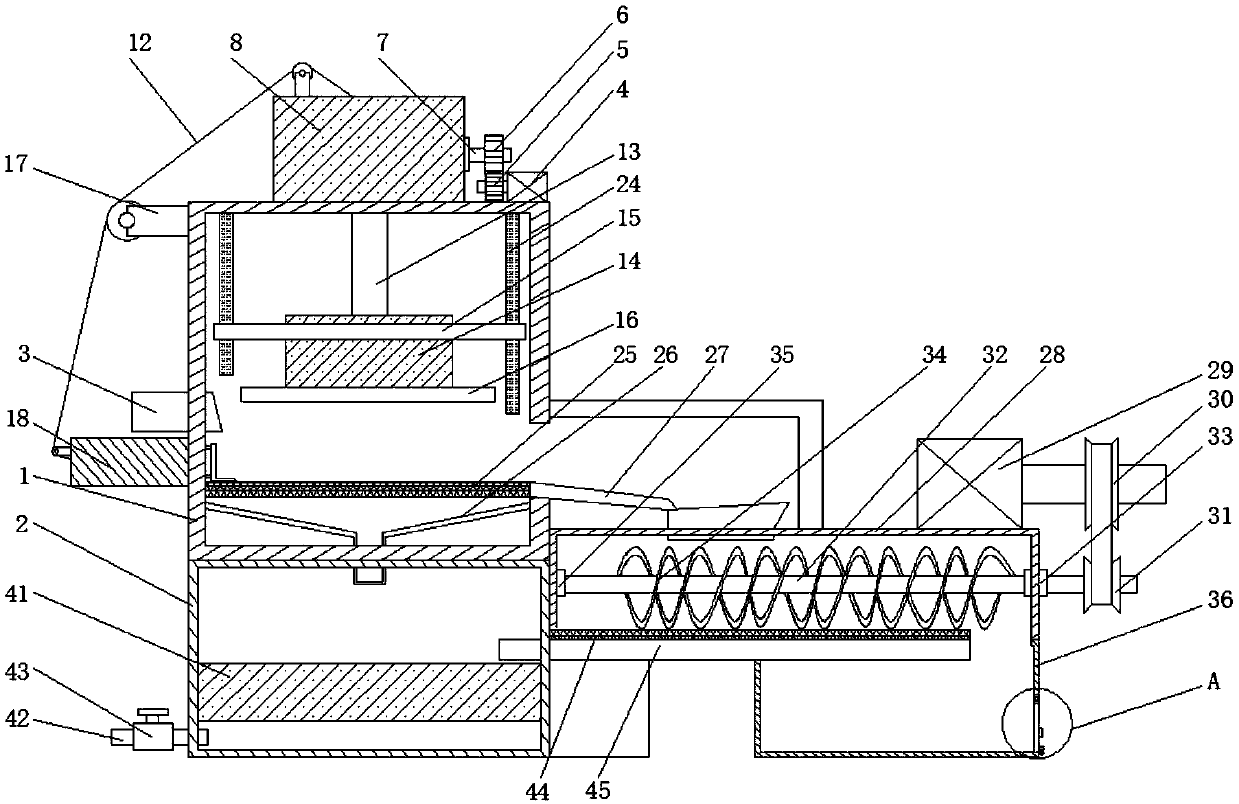 Solid-liquid separating device for garbage treatment