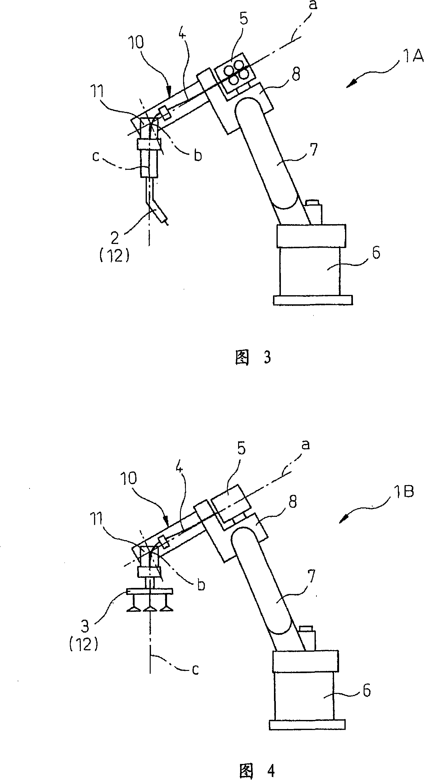 Wrist driving structure for industrial robot