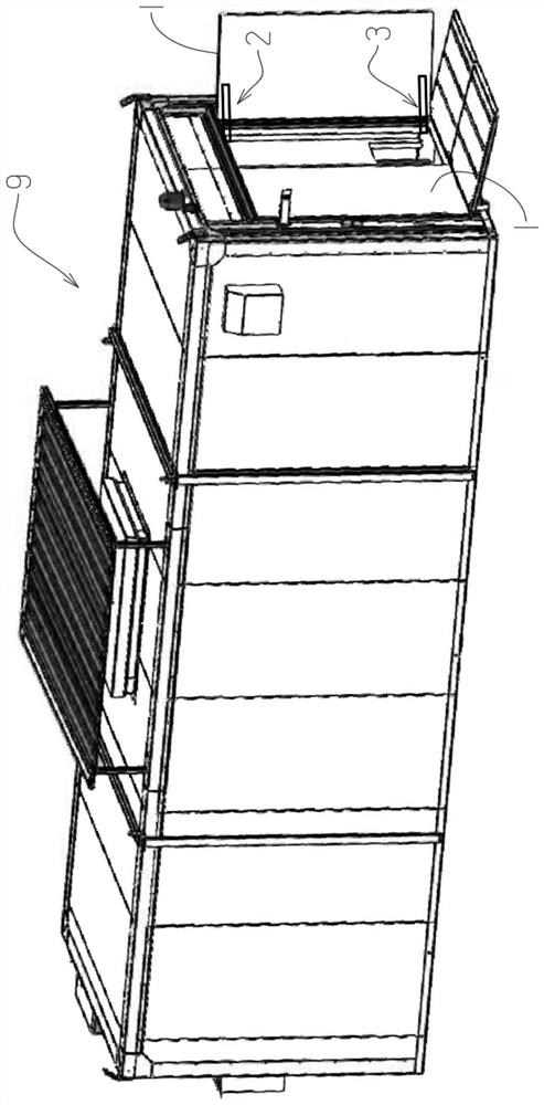 Step-in type fireproof box self-door-closing system