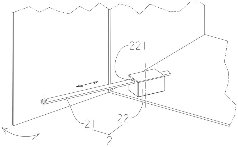 Step-in type fireproof box self-door-closing system