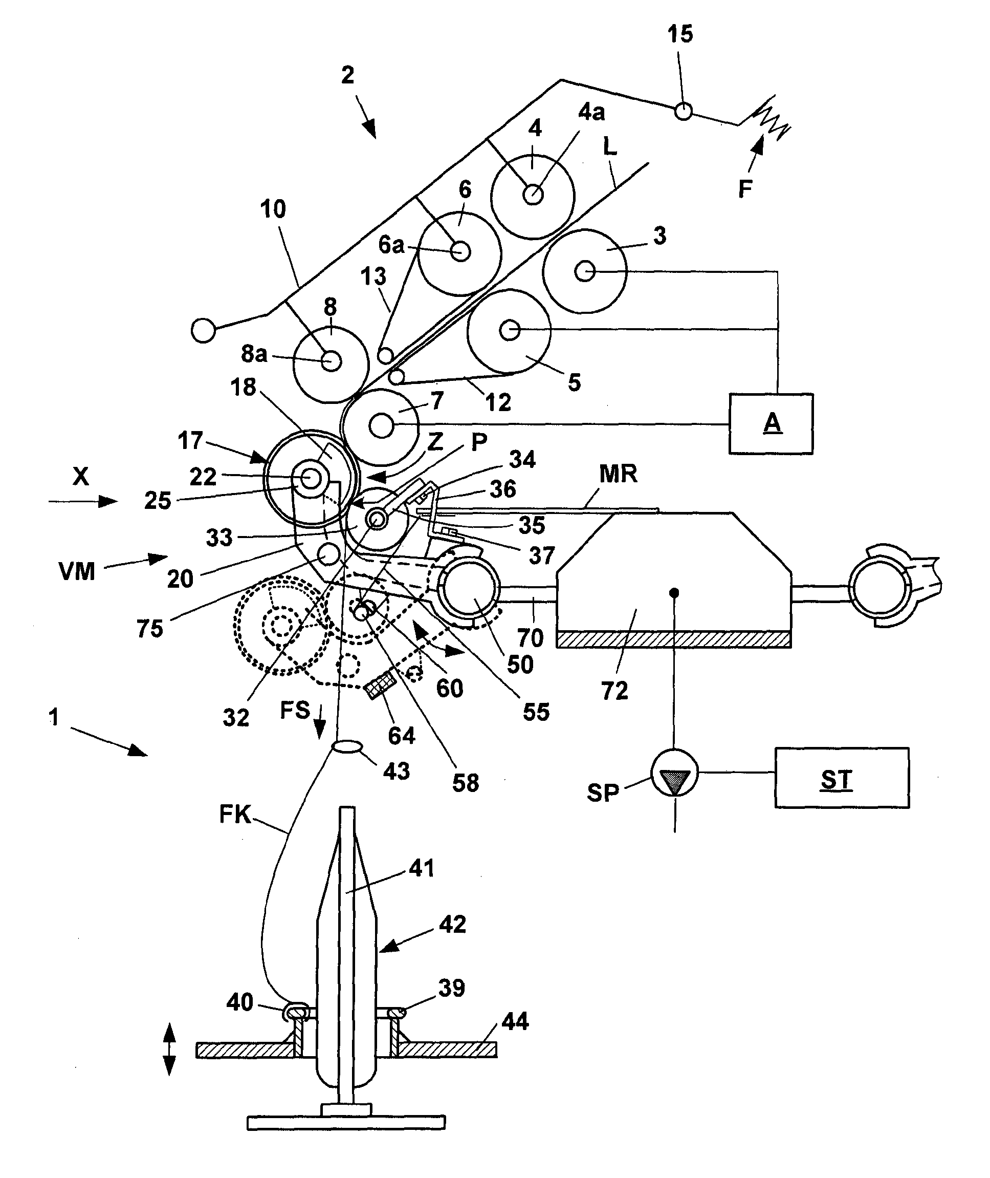 Spinning machine comprising a compaction device