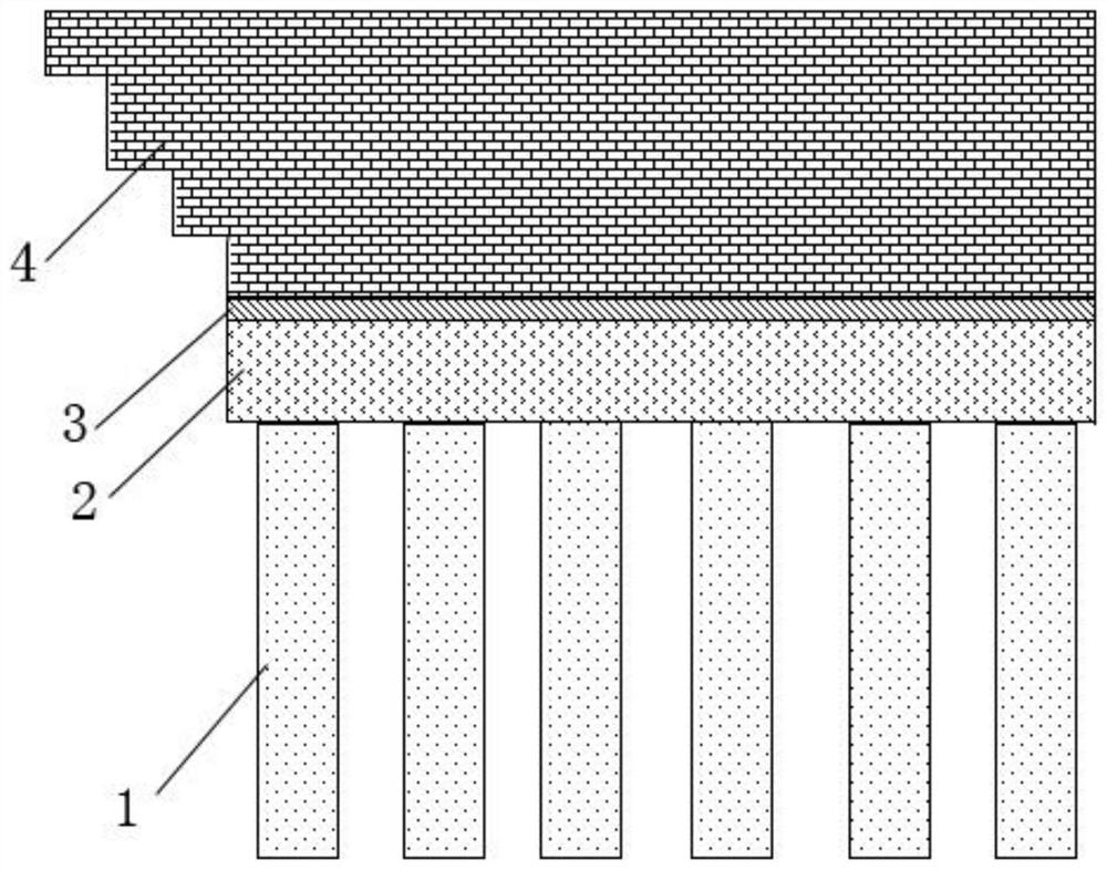 Foam concrete railroad bed structure and construction method thereof