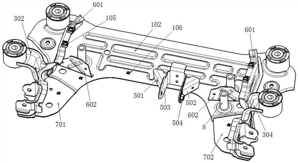 Front auxiliary frame assembly of electric passenger vehicle