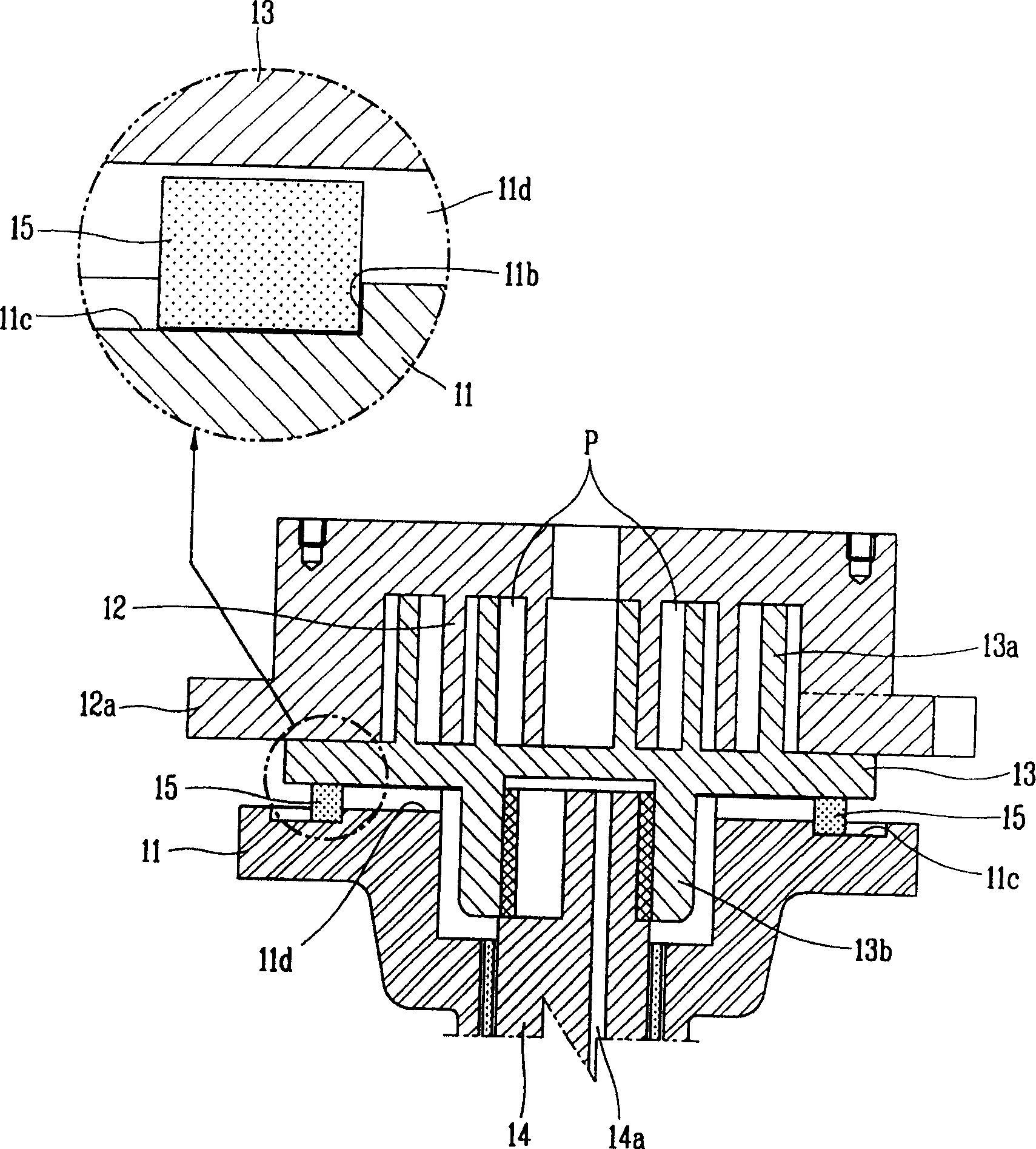 Cross slip-ring oil supply structure for vortex type compressor