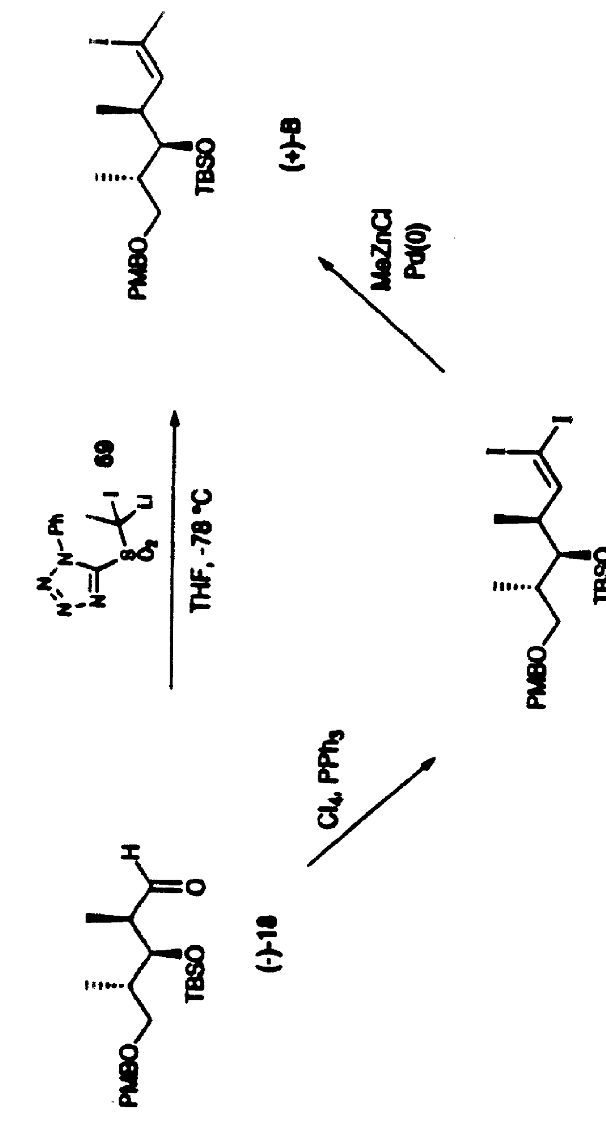 Synthetic techniques and intermediates for polyhydroxy, dienyl lactone derivatives