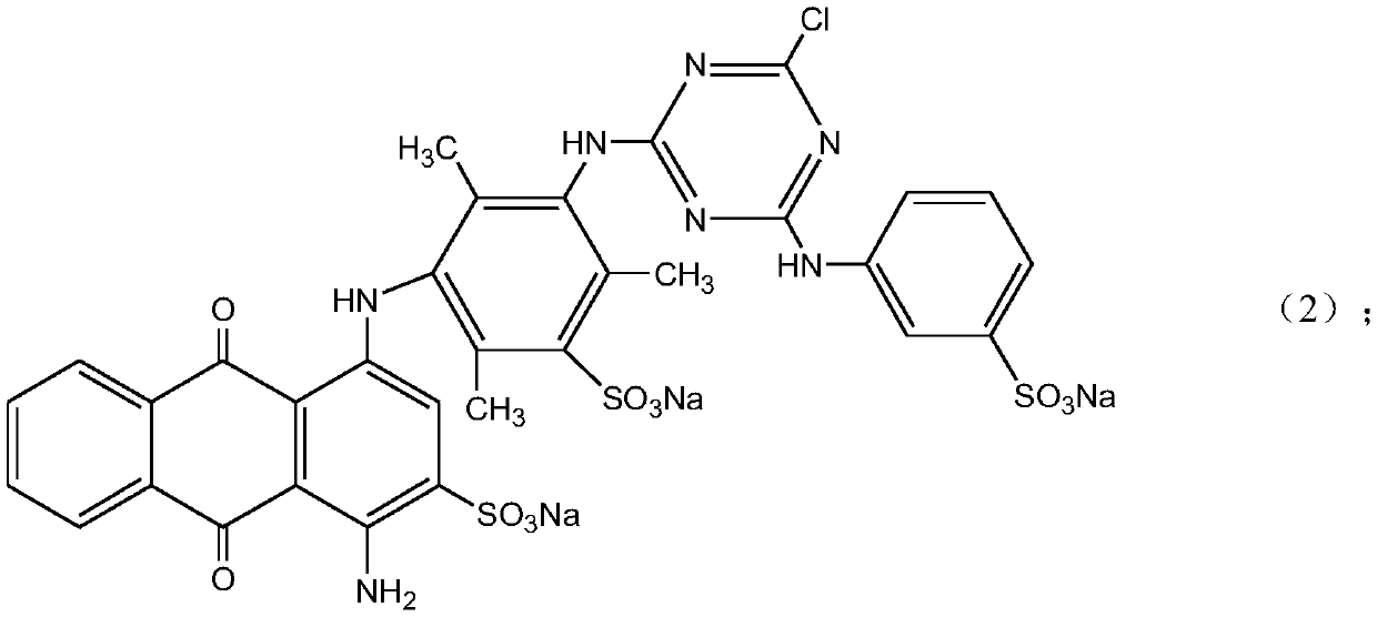 Blue reactive dye and preparation method thereof