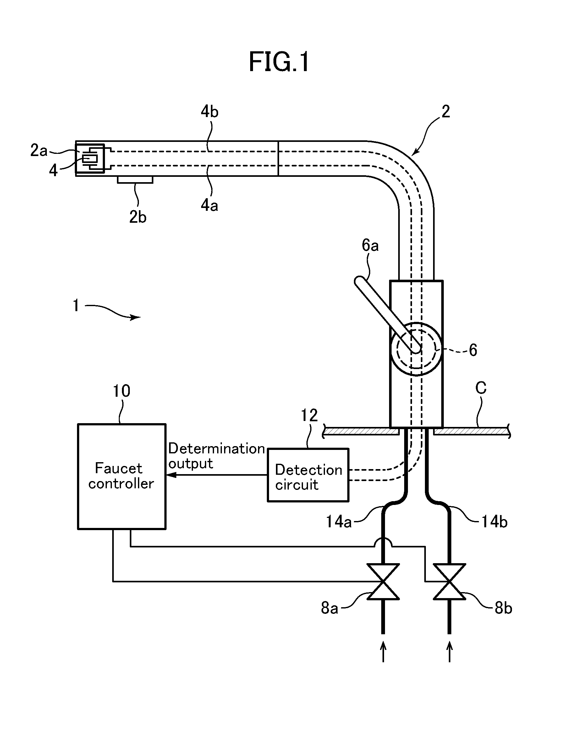Touch detection device used in water handling equipment, and faucet apparatus including the same
