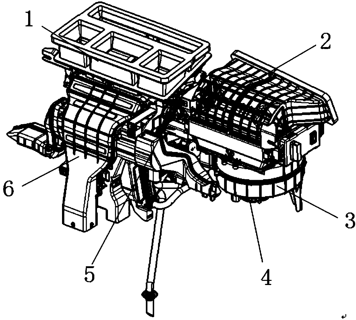 Automotive air conditioner assembly structure