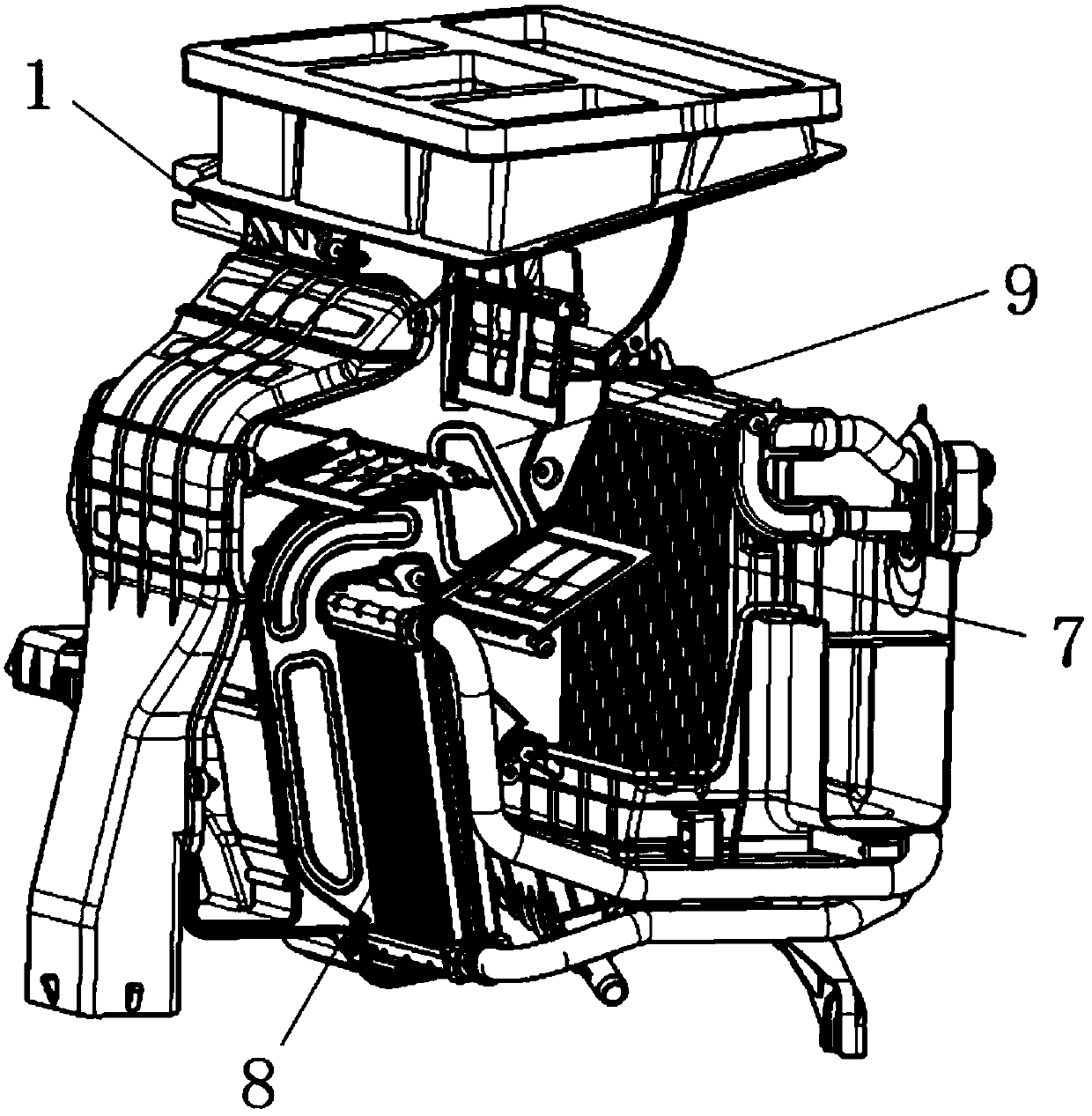 Automotive air conditioner assembly structure