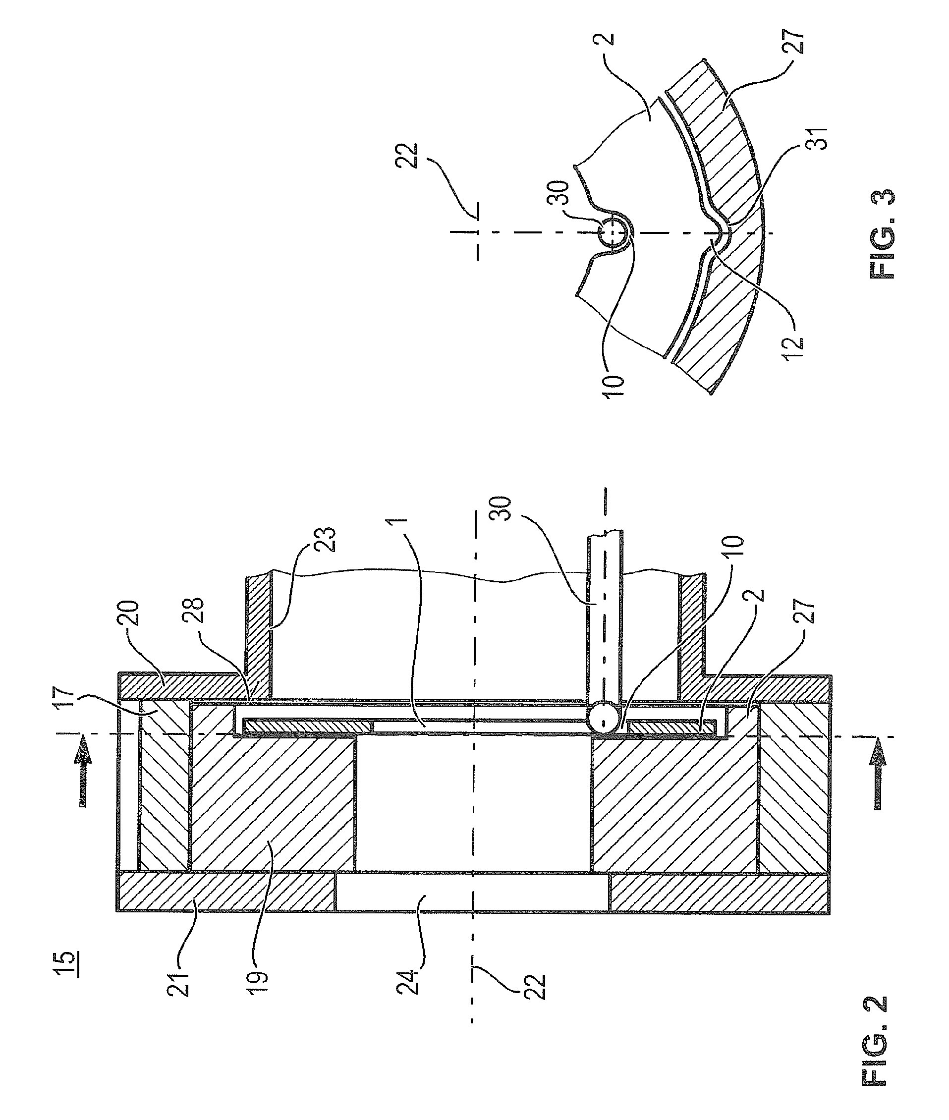 Clamping disk and cam adjusting unit