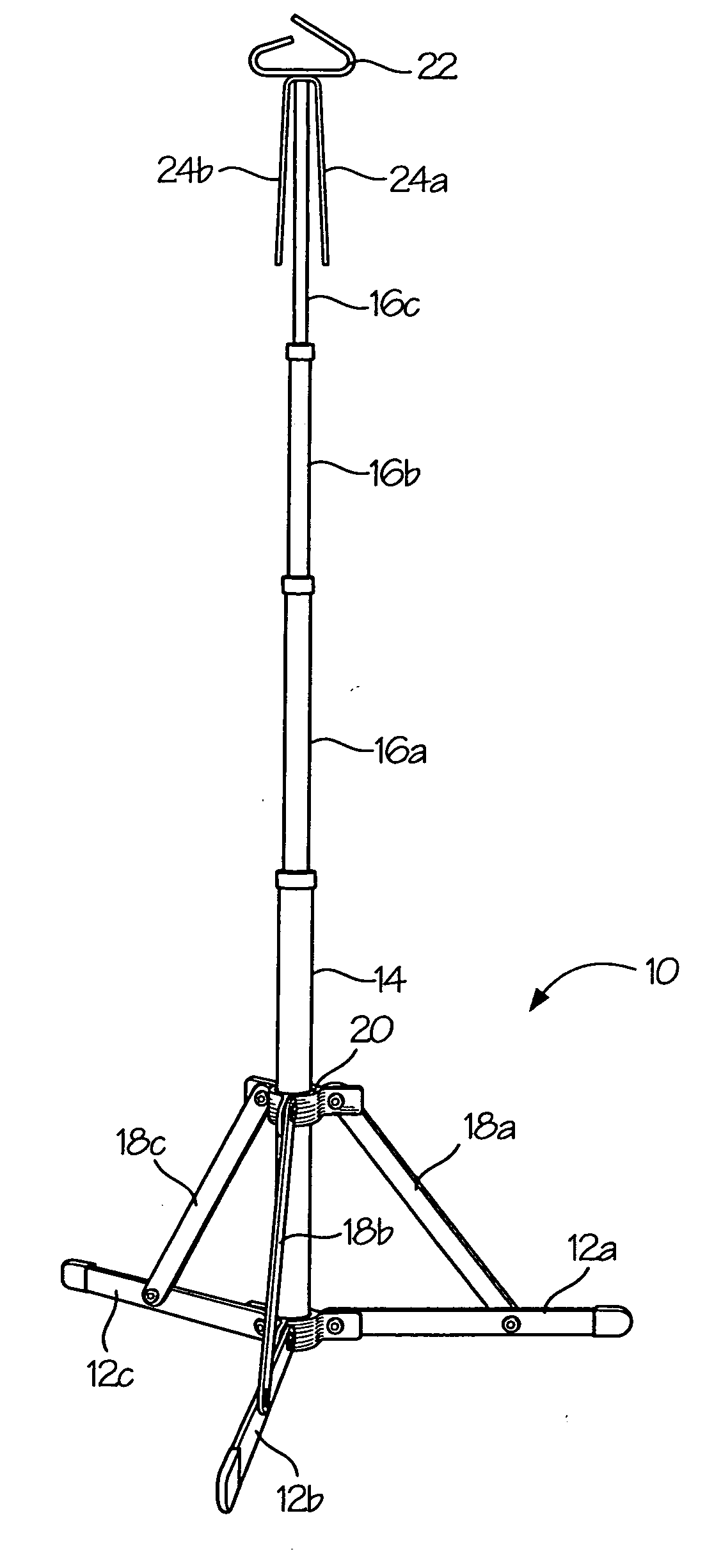 Transportable intravenous bag stand