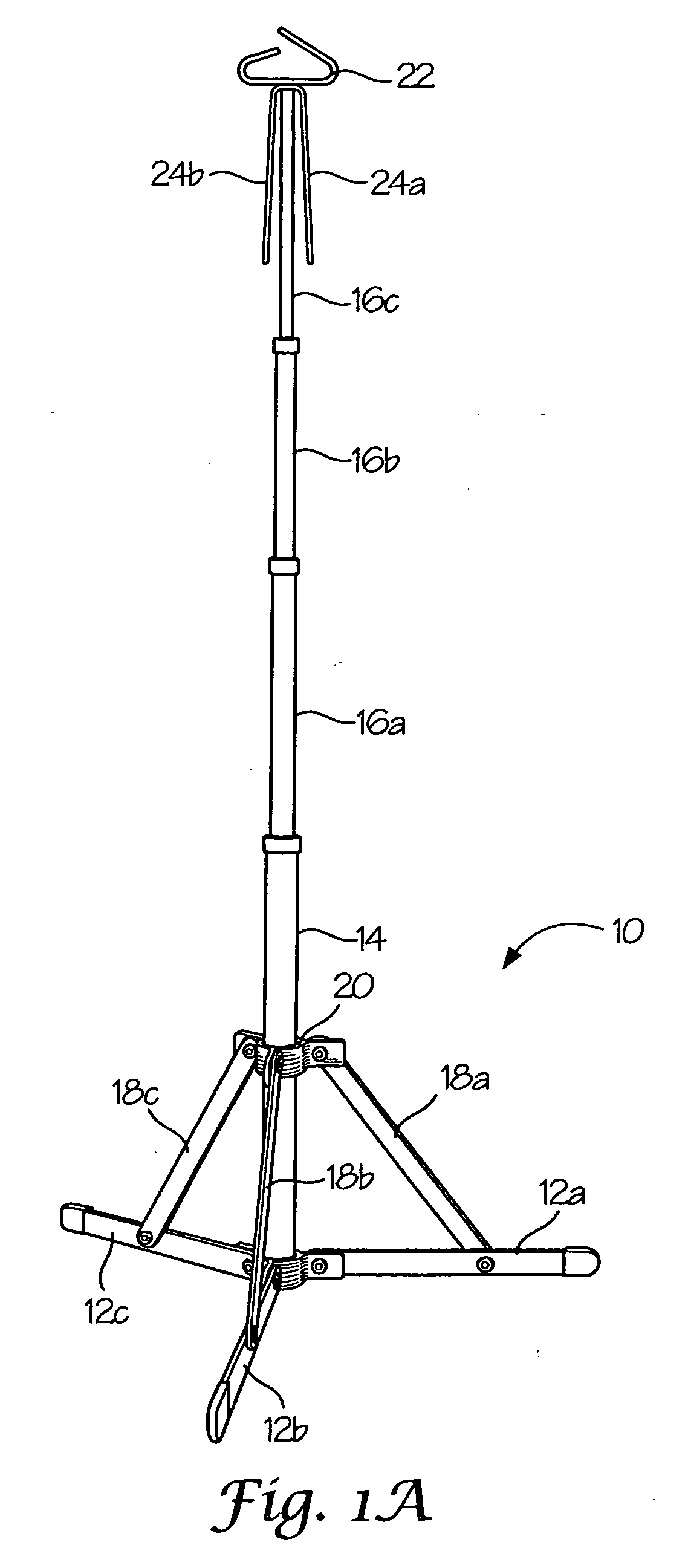 Transportable intravenous bag stand