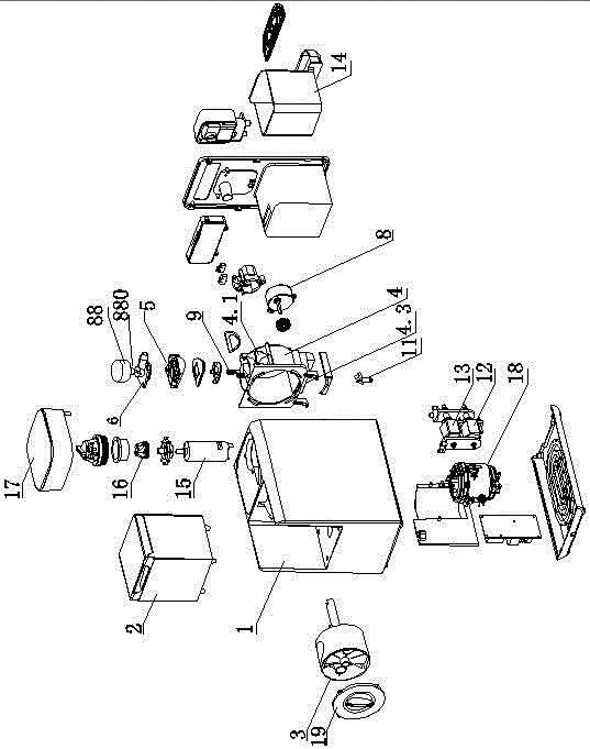 Coffee machine capable of achieving full-automatic water feeding and bean grinding