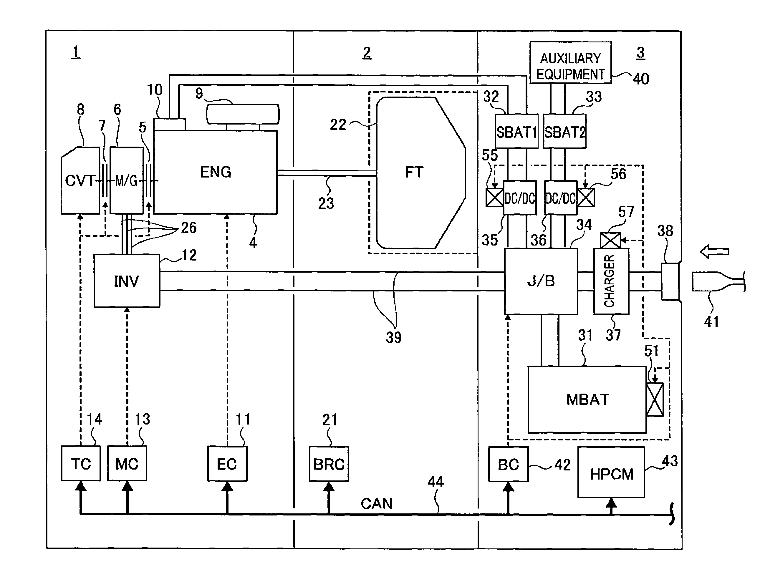 Battery system component layout structure for electrically driven vehicle