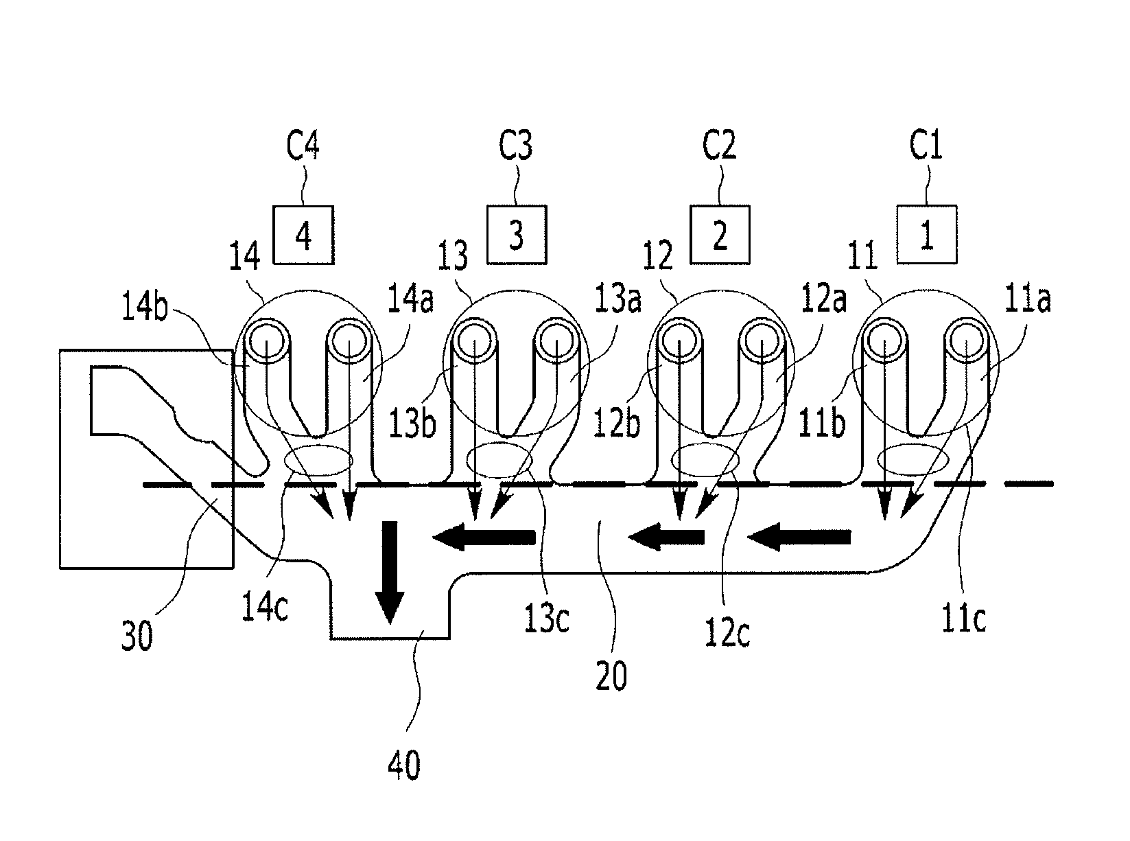 Exhaust port structure of cylinder head