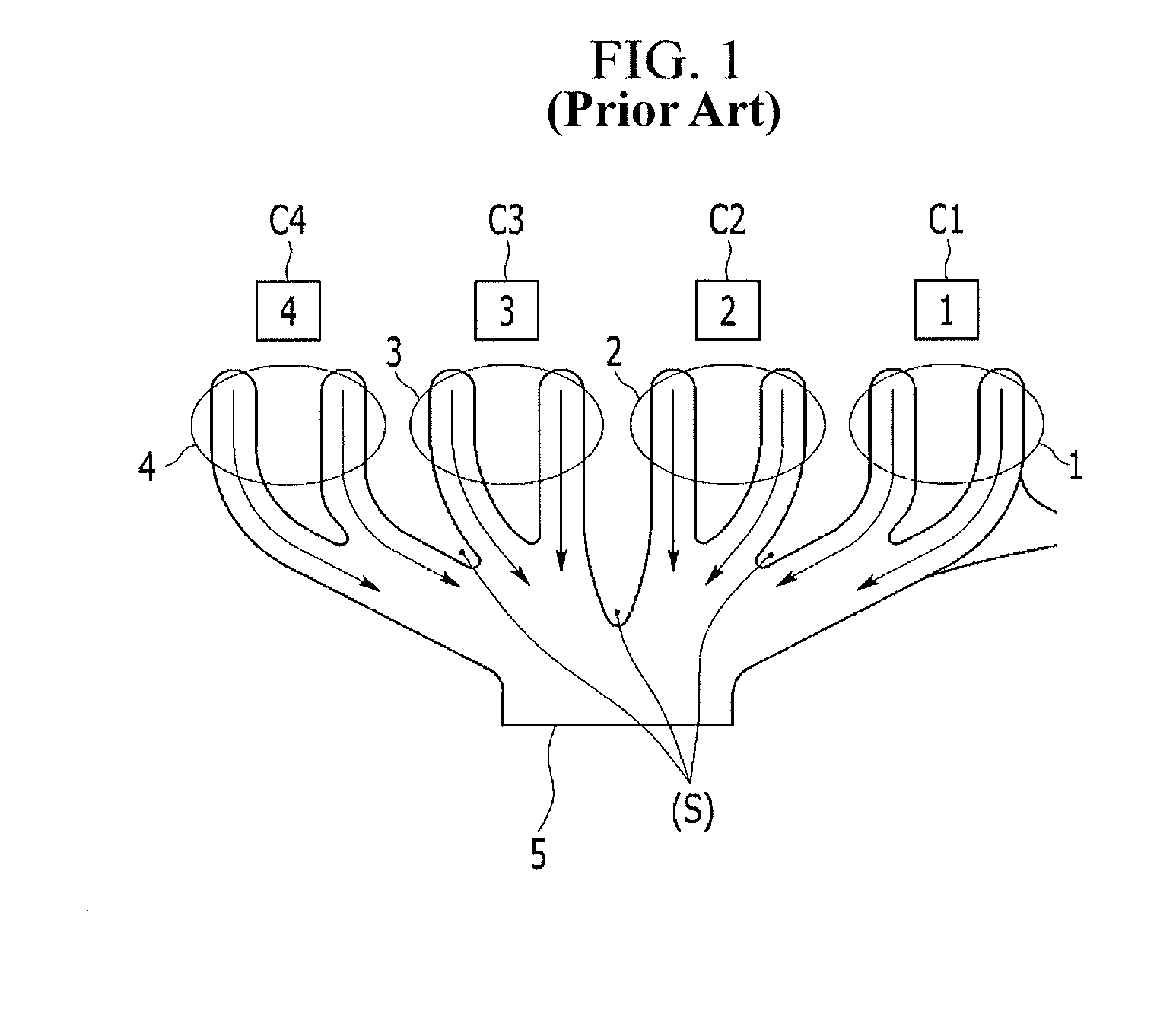 Exhaust port structure of cylinder head