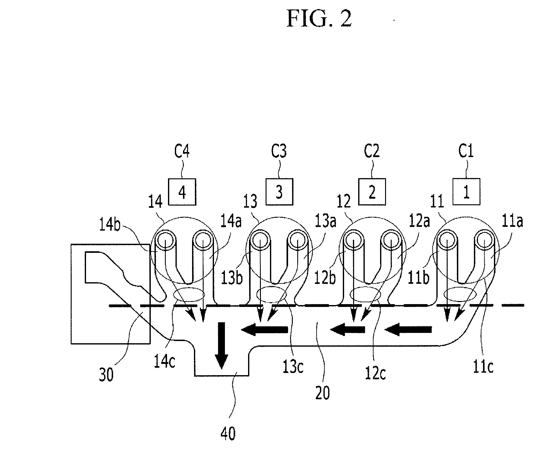 Exhaust port structure of cylinder head