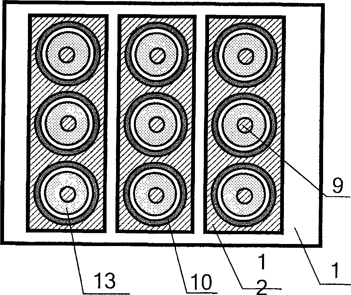 Flat-panel display device with gate-modulated multi-tilt cathode structure and its preparing process